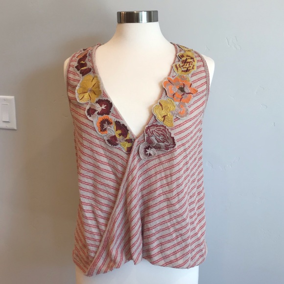 FREE PEOPLE Frida Floral Striped Drape Tank Top - Picture 6 of 16